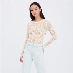 See through textured top, NWT